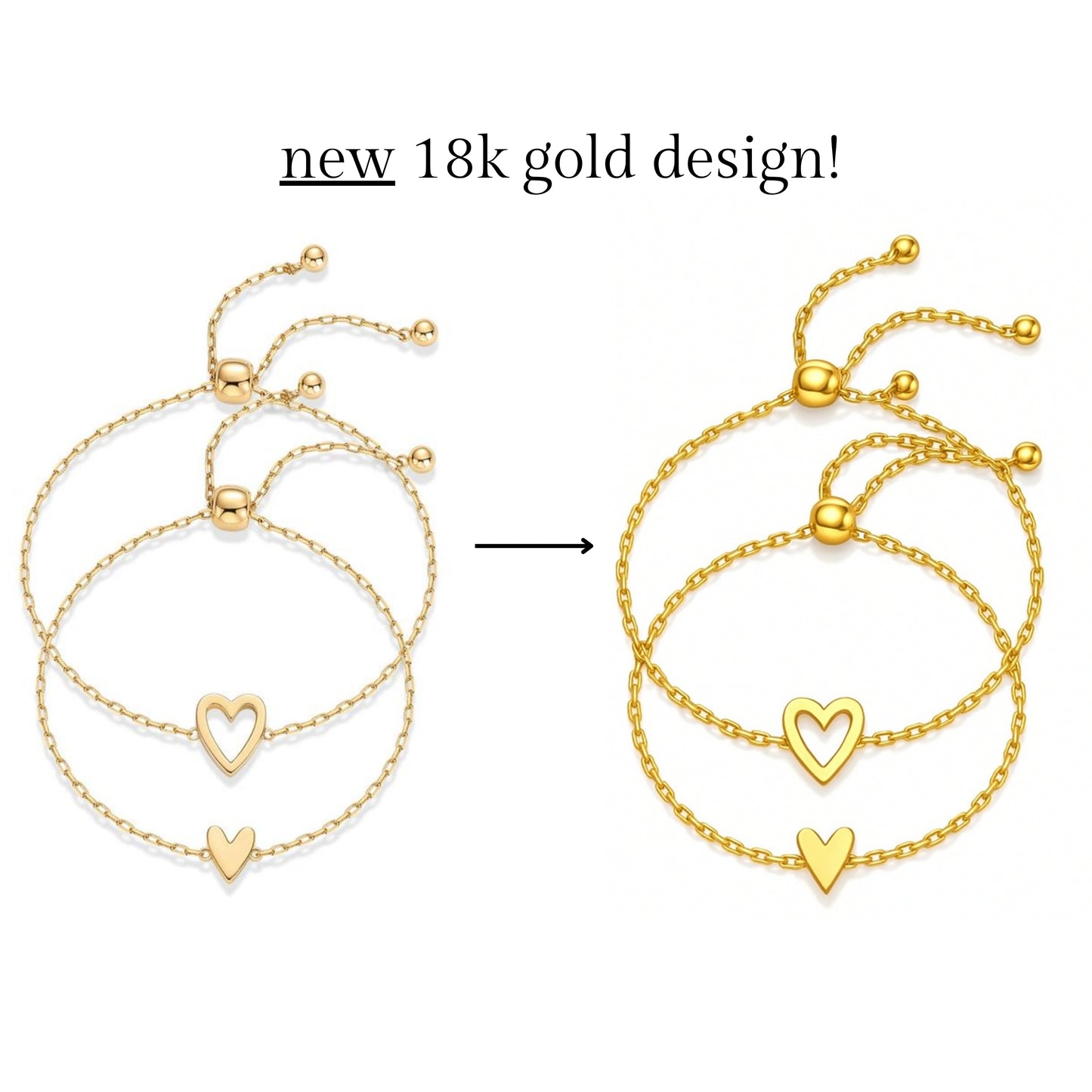 The Heart Link Matching Bracelet Set
