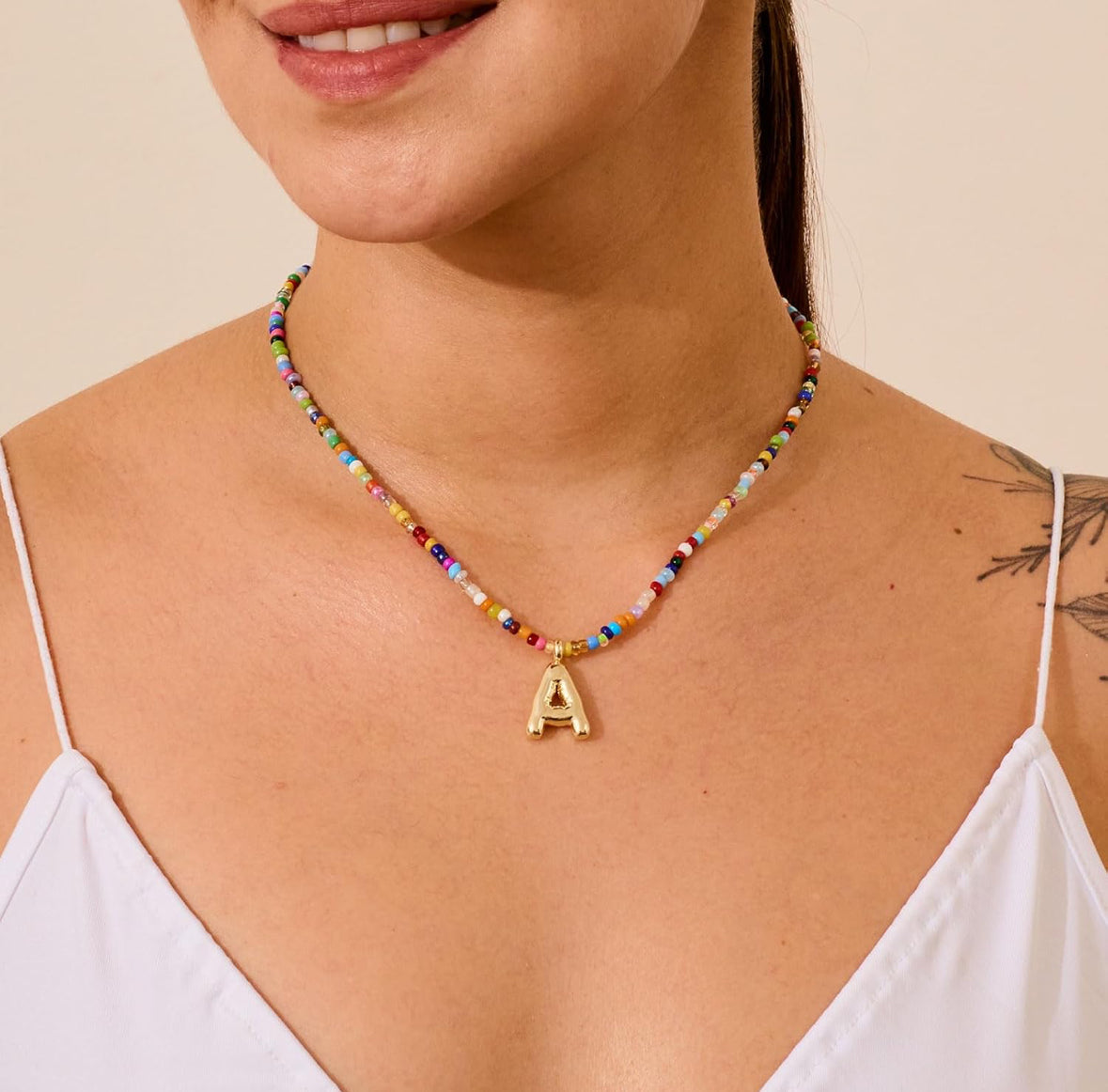 14K Gold Bubble Letter Necklace