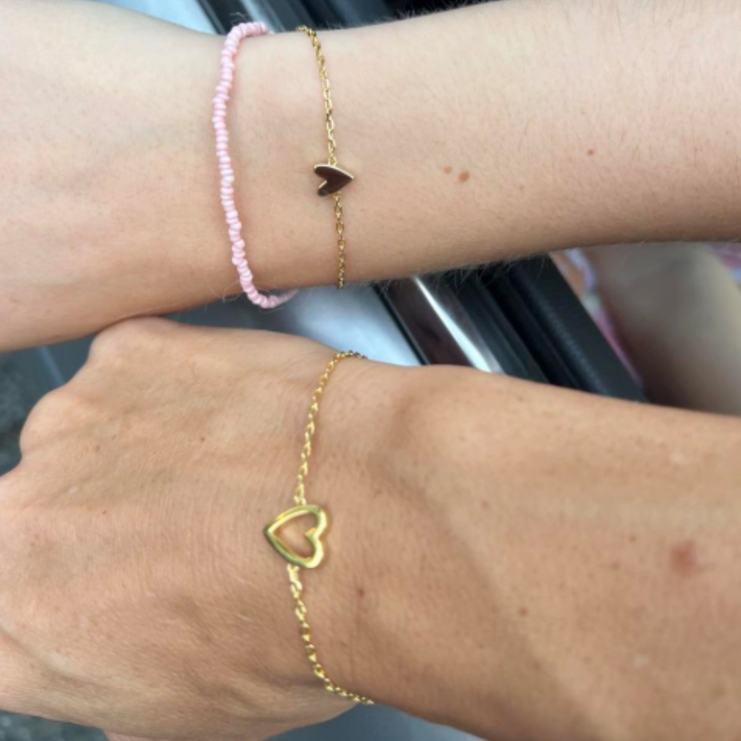 The Heart Link Matching Bracelet Set