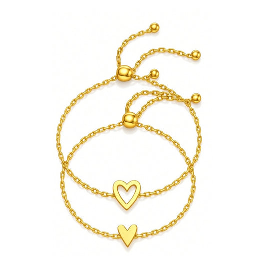 The Heart Link Matching Bracelet Set