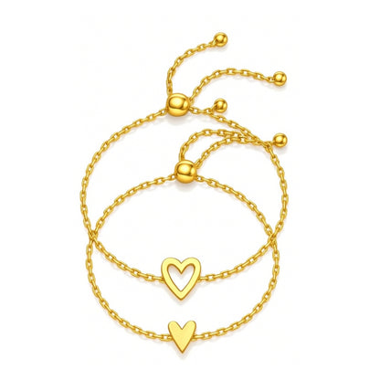 The Heart Link Matching Bracelet Set