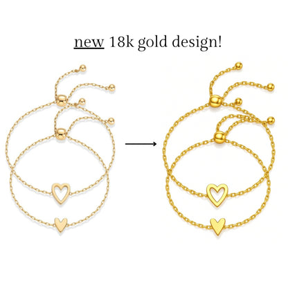 The Heart Link Matching Bracelet Set