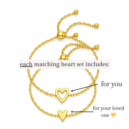 The Heart Link Matching Bracelet Set