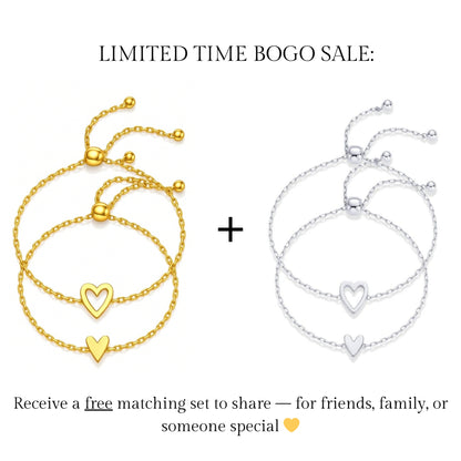 The Heart Link Matching Bracelet Set