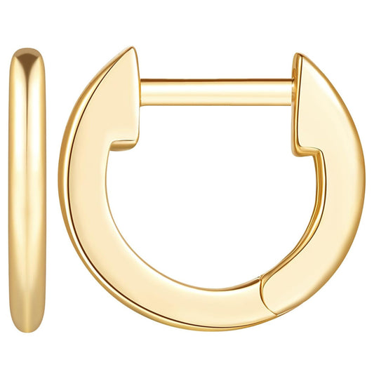 18K Gold Huggie Hoop Earrings