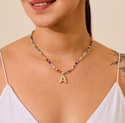 14K Gold Bubble Letter Necklace