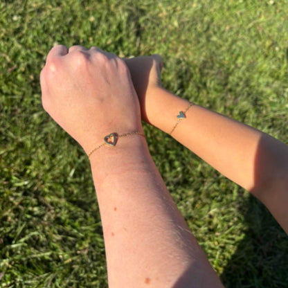The Heart Link Matching Bracelet Set